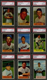 1954 Bowman Partial Set of 144 Cards With Stars and 27 PSA Graded Cards